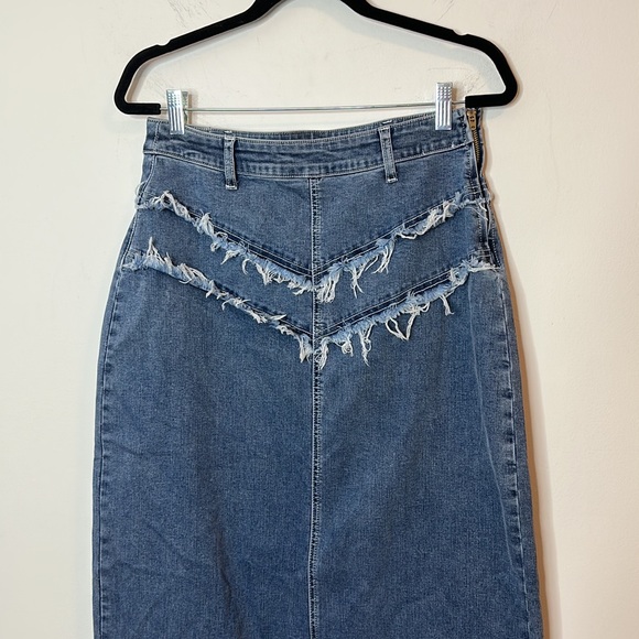 Princess Polly Lune Denim Maxi Skirt Size 6 - Picture 3 of 8